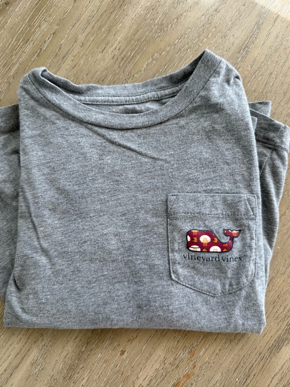 Vineyard Vines Toddler 4T Kids Gray Pocket Whale T-Shirt Basketball Theme